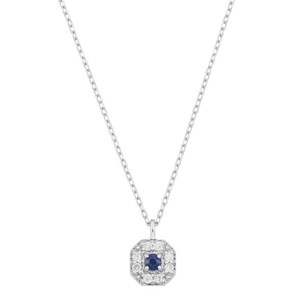 ジュエリーツツミ K10ホワイトゴールドサファイアネックレス