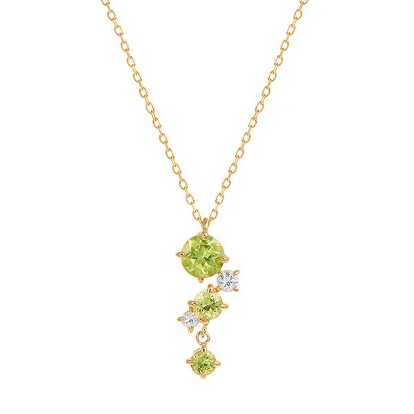 ジュエリーツツミ K10イエローゴールドペリドットネックレス