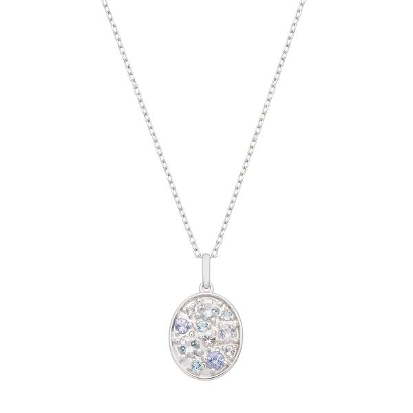 ネックレス ホワイトゴールド K18 マルチカラーストーン ジュエリーツツミ K10ホワイトゴールドマルチストーンネックレス