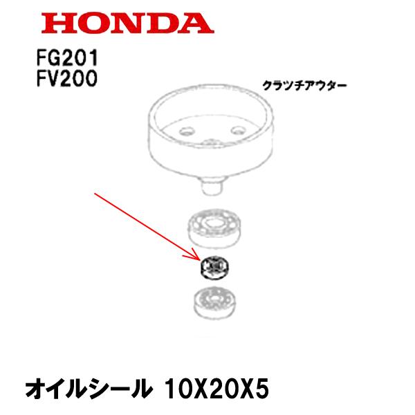 ホンダ 耕うん機 オイルシール 10X20X5適合機種：FG201 FG201H 〜1099999 FG201P FG201 1100001〜FG201K1 2200001〜 FV200