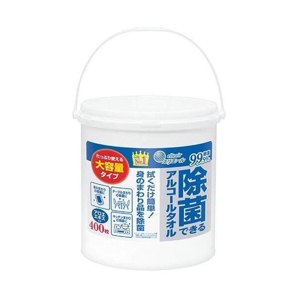 他サイト： 大王製紙　エリエール 除菌できるアルコールタオル 大容量 本体 400枚入　バケツサイズ   除菌用ウエットティッシュ     4902011731163  ｜の商品画像