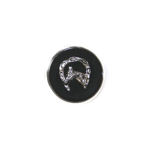 【処分品】【イタリア製ビンテージボタン】メタルボタン馬color.5・15mm 紳士服スーツジャケットの袖口・袖ボタンに