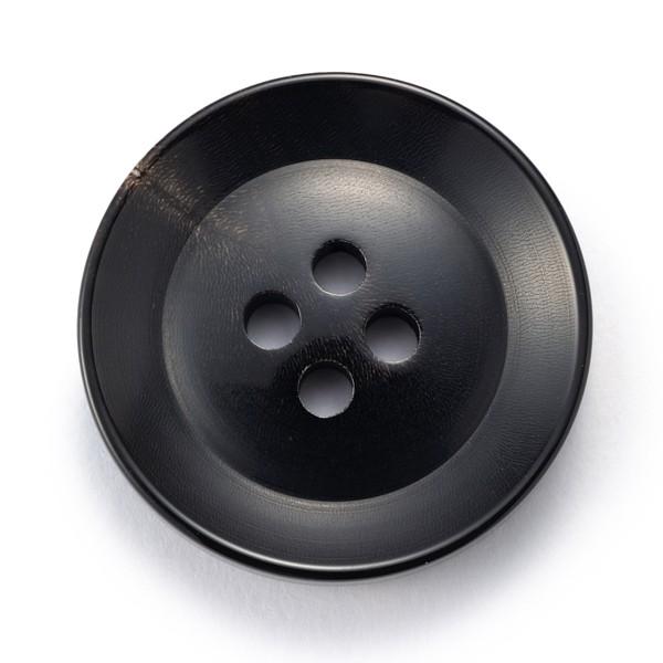 水牛ボタンK-250 COLOR.5 黒23mm  コートボタンの取替 老舗テーラー御用達スーツボタン専門店の高級ボタン