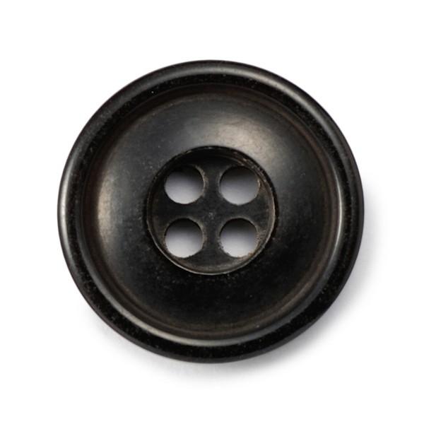送料無料 水牛ボタンブラントK-1094 COLOR.BLK 15mm紳士服スーツジャケットの袖口・袖ボタン 老舗テーラー御用達スーツボタン専門店の高級ボタン
