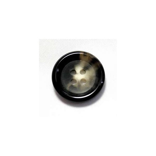 水牛ボタンK-150 COLOR．3C  白黒15mm w85124  紳士服スーツジャケットの袖口・袖ボタンに