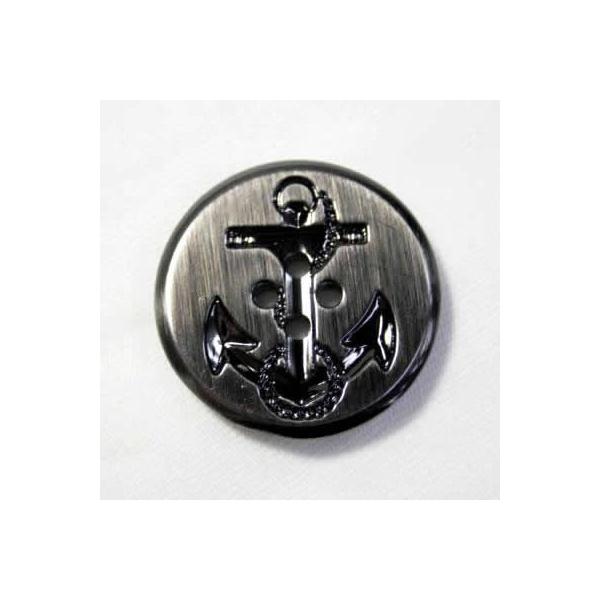 送料無料 イカリボタン24mm メタルブラック N-47SBN 老舗テーラー御用達スーツボタン専門店の高級ボタン