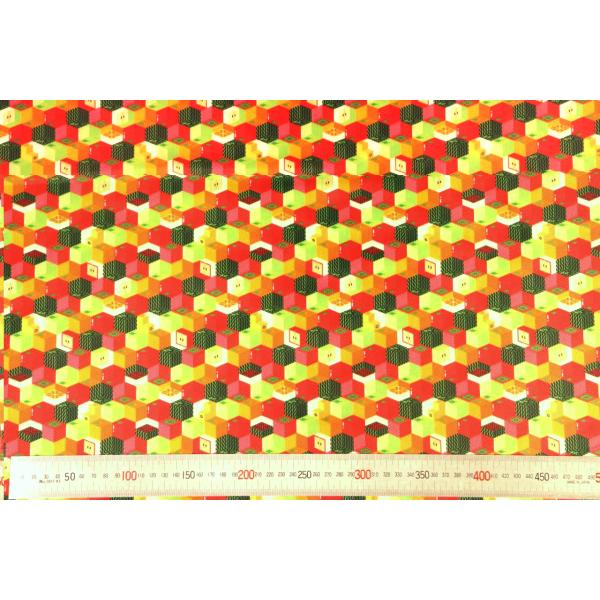 送料無料 9001(カラー01)プリント裏地(イロドリシリーズ・フルーツキューブ)
