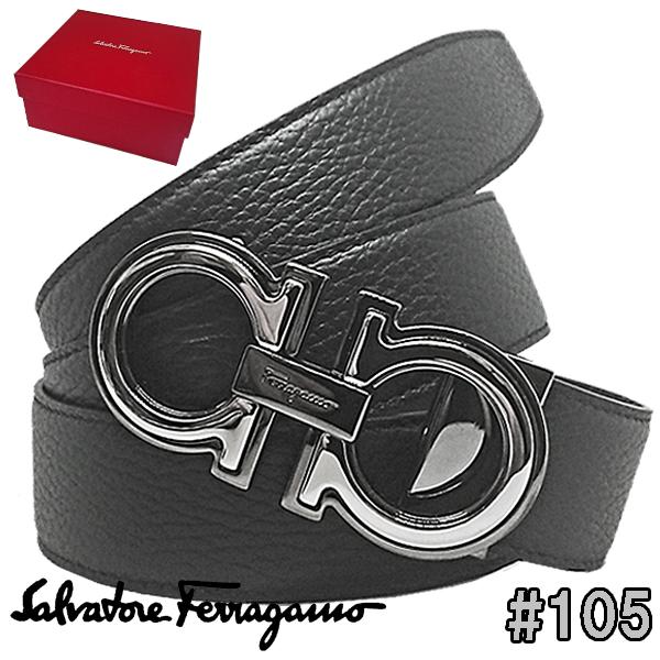 美品　Salvatore Ferragamo レザー ベルト 黒/茶 良品 箱付きFerragamo フェラガモ レザー リバーシブルベルト 茶黒