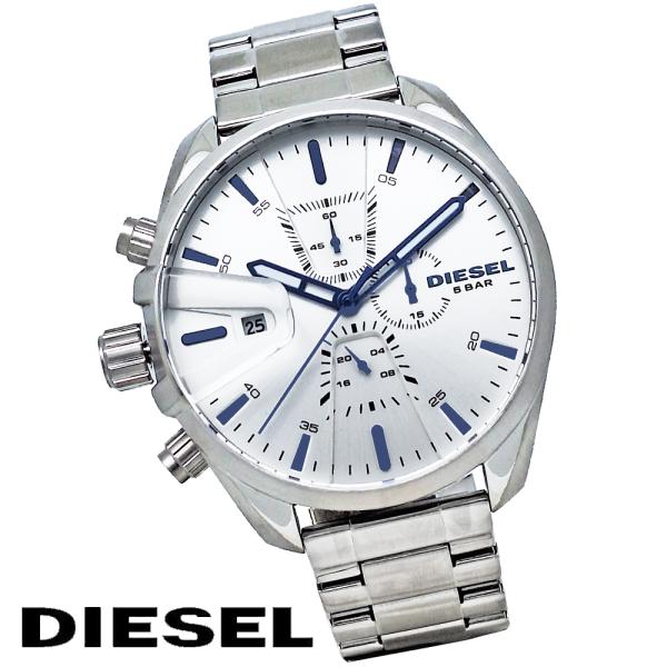 DIESEL クロノグラフ 腕時計 シルバー ディーゼル 腕時計 メンズ ステンレス オールシルバー 43mm