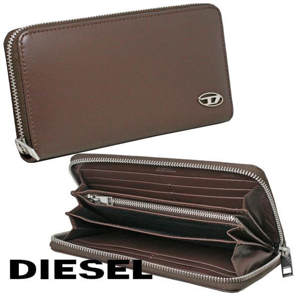 DIESEL（ディーゼル） 長財布 ラウンドファスナー メンズ ブラウン
