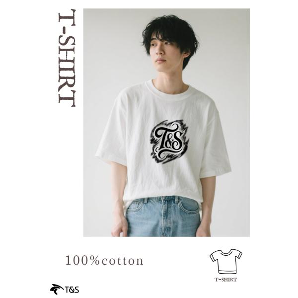 T＆S　半袖Tシャツ 和風プリント コットン100% ユニセックス クルーネック C00015