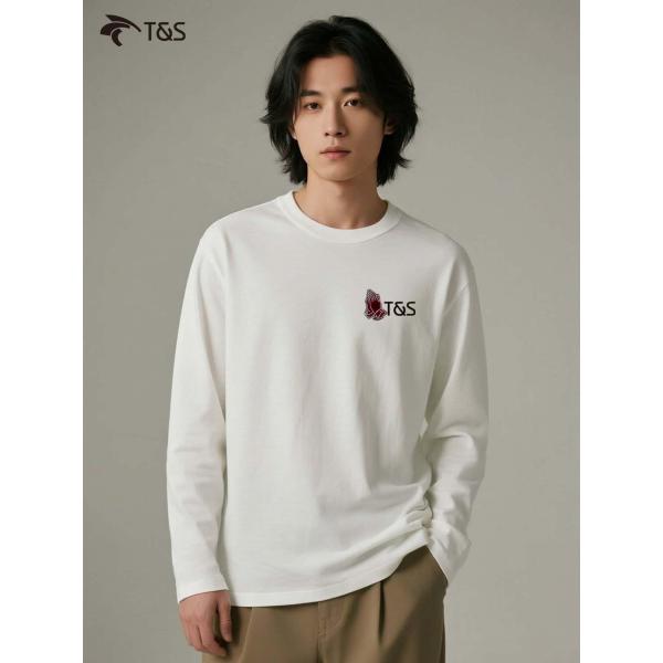 ロングスリーブTシャツ 100%コットン ユニセックス ホワイト C00038