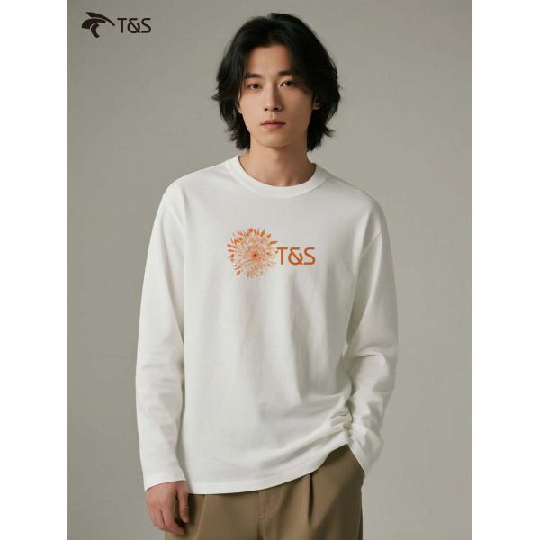ロゴ入り 長袖Tシャツ コットン100% ユニセックス C00039