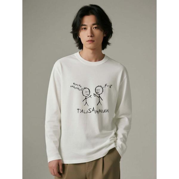 ユニセックス 長袖Tシャツ コットン100% カットソー トップス L00029