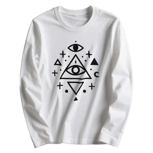 ロングスリーブTシャツミステリアス アイパターン コットン100% L00030