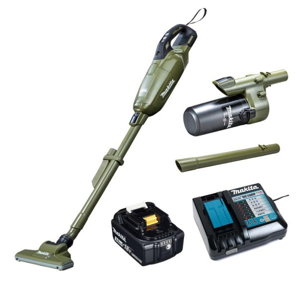 【正規店】【限定set】マキタ 18V 充電式クリーナー 紙パック式 CL285FDRFOショートサイクロンセット オリーブ 充電器 バッテリー付 makita 送料無料