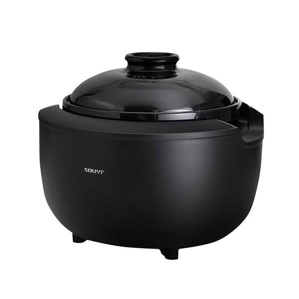 SOUYI JAPAN カマノ土鍋炊飯器 4合 炊き立ての幸福感を テフロン・フッ素・化学鉱物なし 火加減自動調整 ブラック SY-153-