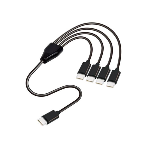 5本セット】 日本トラストテクノロジー 4 in 1 USB Type-C分岐ケーブル