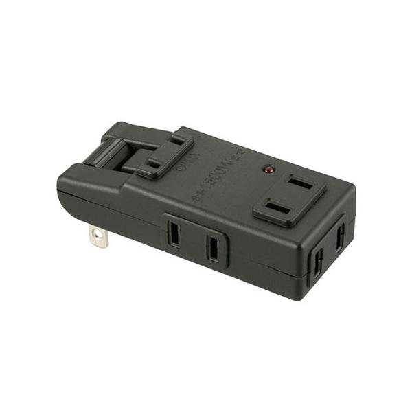 他サイト： オーム電機 雷ガード付 マイクロタップ プラグ収納式 4個口 ブラック 00-6959 HS-AKS4PBT-Kの商品画像