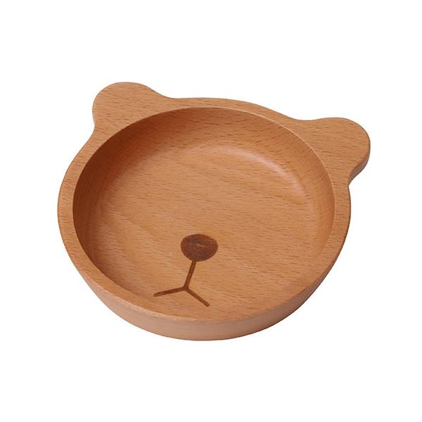 ヤマコー てまひま工房 アニマル小皿 かわいい動物型の木製プレート animal plate くま yamaco78681