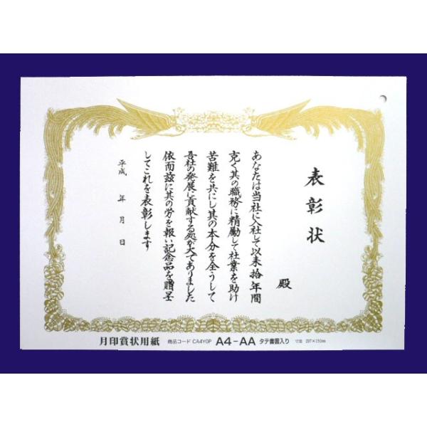 賞状用紙 マルチ対応 A4判-11雲入 100枚CA411P(旧CA4Y0P)