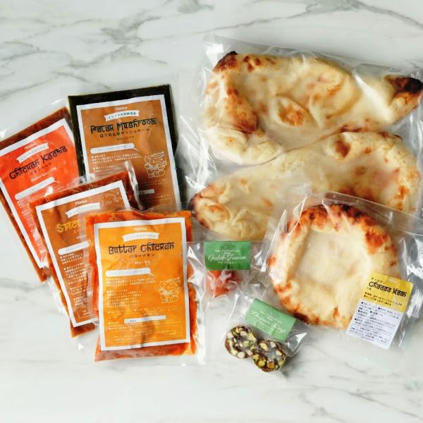 お中元 【食べ比べセット】お好きなカレー4種＆ナン1袋＆チーズナン1袋＆インド菓子2種 インド料理ムンバイ 本格 手作り グルテンフリー 保存料・着色料不使用