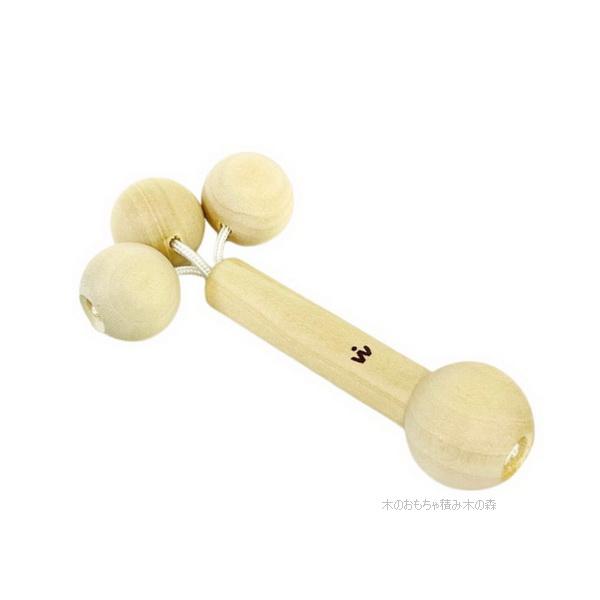 童具館 さくらんぼ がらがら ラトル 2、3か月〜 木製 白木 軽量 : 木の