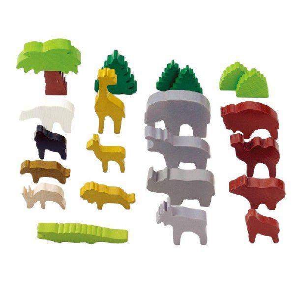 ハバ ミニランド 動物 ミニ積み木 1歳半 Hab0010 木のおもちゃ積み木の森 通販 Yahoo ショッピング