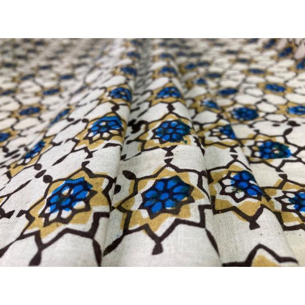 (少し汚れあり)S ブロックプリントリキルト　オーガニックコットン 少し汚れあり)S ブロックプリントリキルト オーガニックコットン