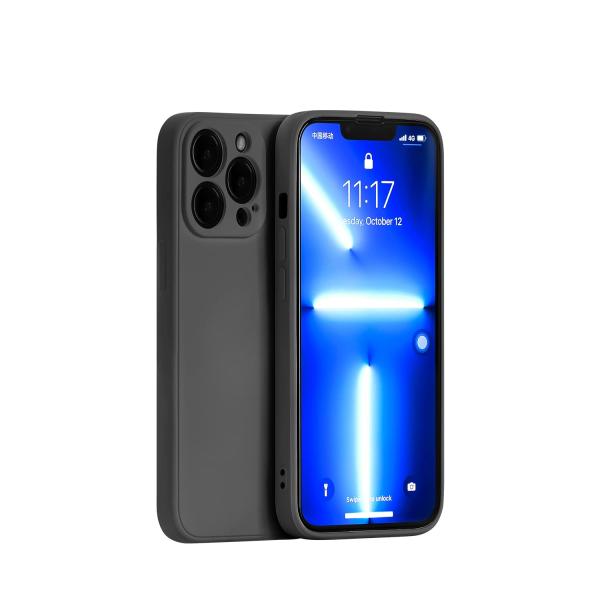 Panda Baby iPhone 13 Proシリコンケース レンズ全面保護 (ブラック)
