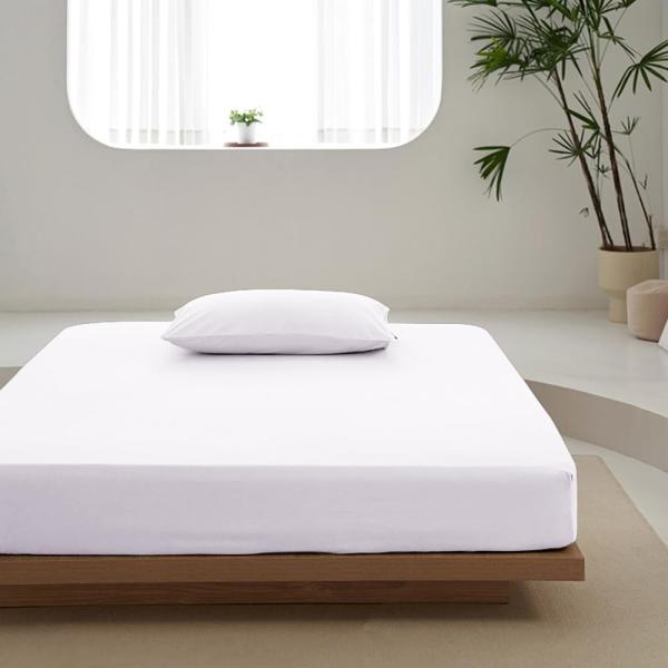 ボックスシーツ ワイドキング 200x200x30cm ホワイト シーツ 単品売り 洗える 吸水速乾 厚さ5-27cmのマットレスに適しています