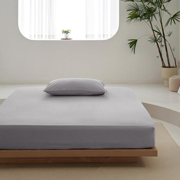 ボックスシーツ ワイドキング 200x200x30cm グレー シーツ 単品売り 洗える 吸水速乾 厚さ5-27cmのマットレスに適しています