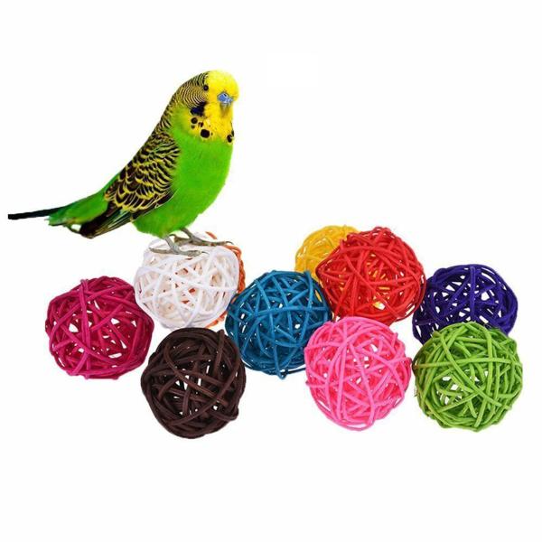 サムコス インコ おもちゃ ボール ミニマンチボール 3cmサイズ ペット用おもちゃ インコ オウム ハムスターなど 10個セット (カラフル) ラン