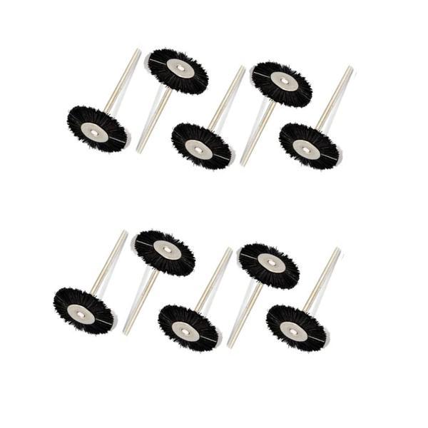 AmoYoung リューター ブラシ ロビンソンブラシ ホイール型 【2.35mm軸】 10個入り