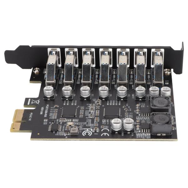 7ポートPCI-E-USB3.2 HUB PCIExpress拡張カードアダプター 5Gbpsマザーボード用 高速転送 外部USB3.2 ×7ポート増