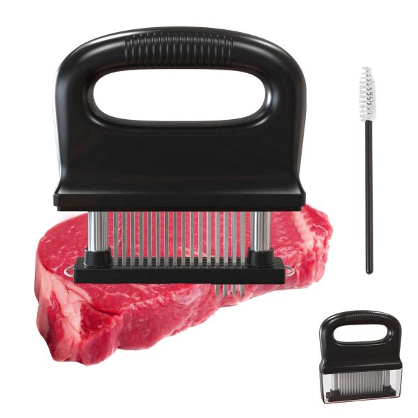 happykau ミートテンダライザー 肉叩き 48刃 肉筋切り器 ミートテンダー 肉 筋切り 筋きり器 手持ち 肉の筋切り器 肉たたき器 洗いやすい