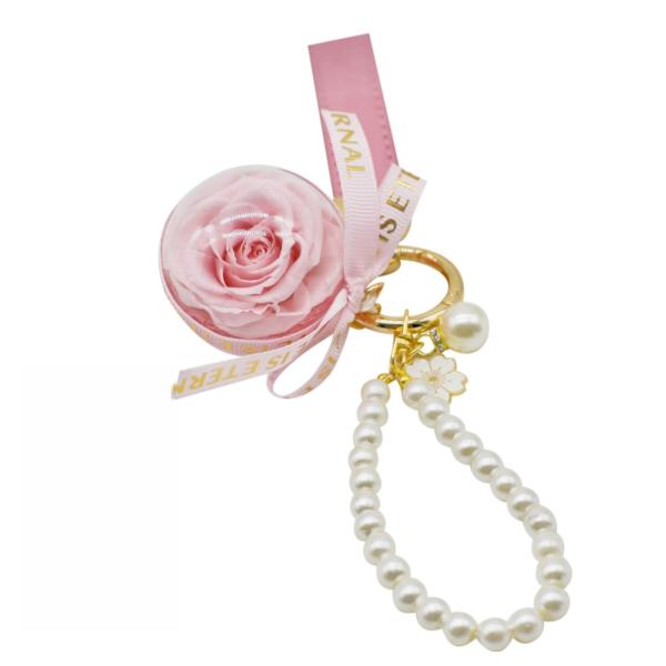 [ROSE ISLAND] プリザーブドフラワーキーホルダー クリスマスプレゼント枯れない花 贈り物 敬老の日人気女性 女友達彼女 母 かわいいバレン