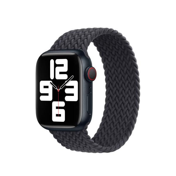 コンパチブル apple watch バンド ブレイデッドソロループ 柔らかいシリコーン糸混紡リサイクルヤーン素材 ステンレス留め具 apple wa