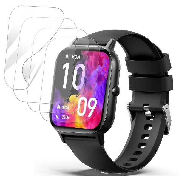 【2025モデル 2.01インチ大画面】 Raineed スマートウォッチ 2.01インチ大画面 保護フィルム【JYJIEJIE】 気泡防止 極薄 撥