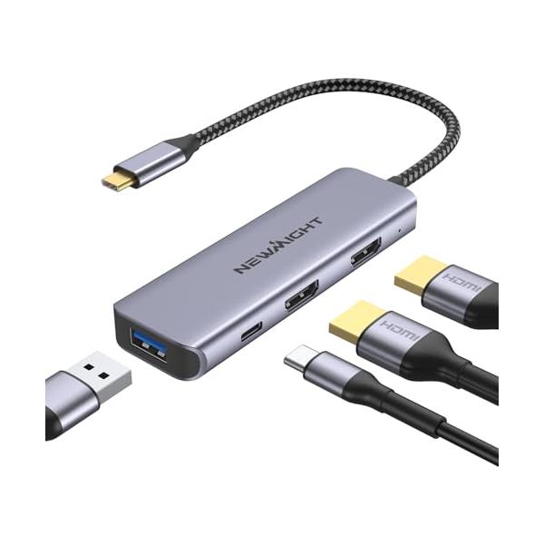 USB C HDMI 拡張 2画面 4in1 アダプタ 分配器 拡張モード対応 パソコン に 2 台 の モニター を つなぐ 4K HDMI*2、高