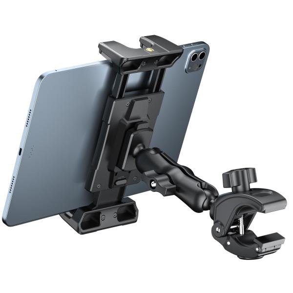 OHLPRO タブレットホルダー スマホスタンド 自転車/バイク/マイクスタンド/トレッドミルなどに適用 ipadスタンド iPad Pro 12.9