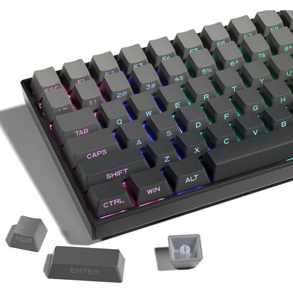 XVX PBT キーキャップ - 136 キーOEM プロファイルサイドプリントキーキャップ 、ダブルショット発光式カスタムキーキャップ、Cherry