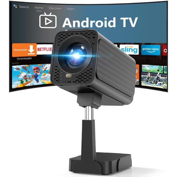 【2026最新Android TV ＆搭載電動フォーカス＆自動台形補正】25000LM プロジェクター 天井投影 伸縮式スタンド付き フルHD1080