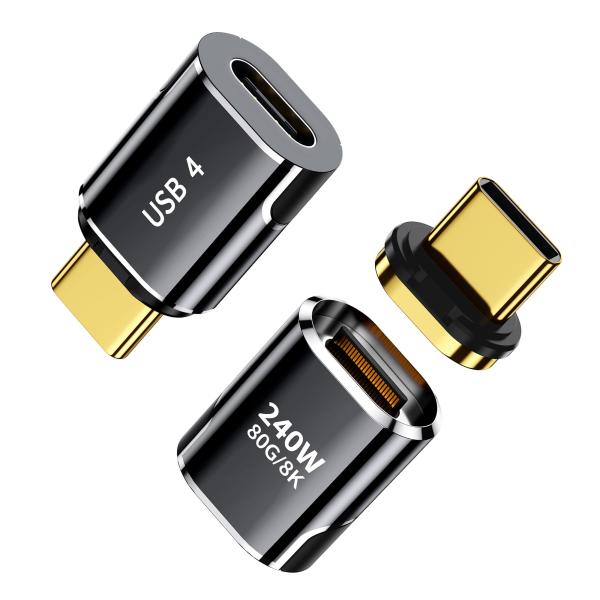 MUXER USB C マグネット アダプタ、80Gbps 高速データ転送 USB4 V2 対応、240W PD急速充電、4K 120Hz / 8K