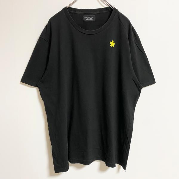 COTTON ON　半袖ワンポイントTシャツ　バックプリント　黒　ブラック　ビッグシルエット　2XLサイズ　古着