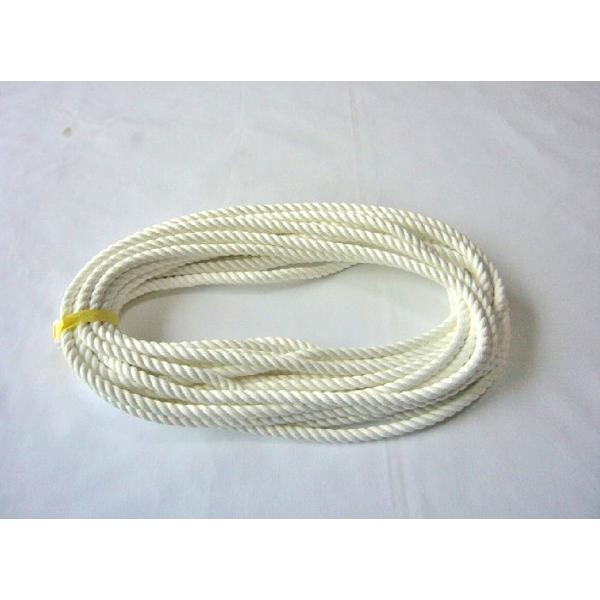 端尺ロープです。クレモナロープに似た風合いのロープです。水に濡れてクレモナロープの様に硬くなりません。