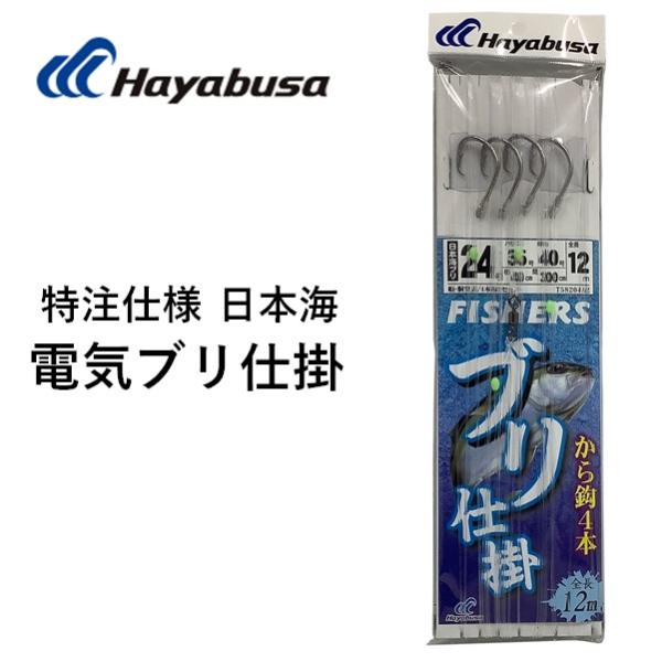 ハヤブサ フィッシャーズ特注仕掛 日本海電気ブリ仕掛 から鈎４本 24-35-40 メール便配送可 [用品]
