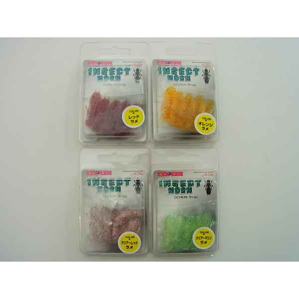 マルシン漁具インセクトワーム（5個入）　です。 魚を誘う形状で効果バツグン！！ 全長：約38mm（5個入） 対象魚 根魚、底物、チヌ、バス、etc ●カラーレッドラメ オレンジラメ クリアーレッドラメ クリアーマリンラメ＊こちらの商品、１個...