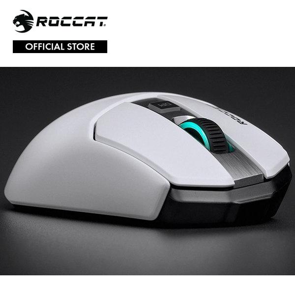 ROCCAT ロキャット Kain 202 ワイヤレス Titanクリック RGB ゲーミングマウス (光学式 Owl-Eye 16K サイドボタン 無線) ホワイト (国内正規品) ROC-11-615-WE