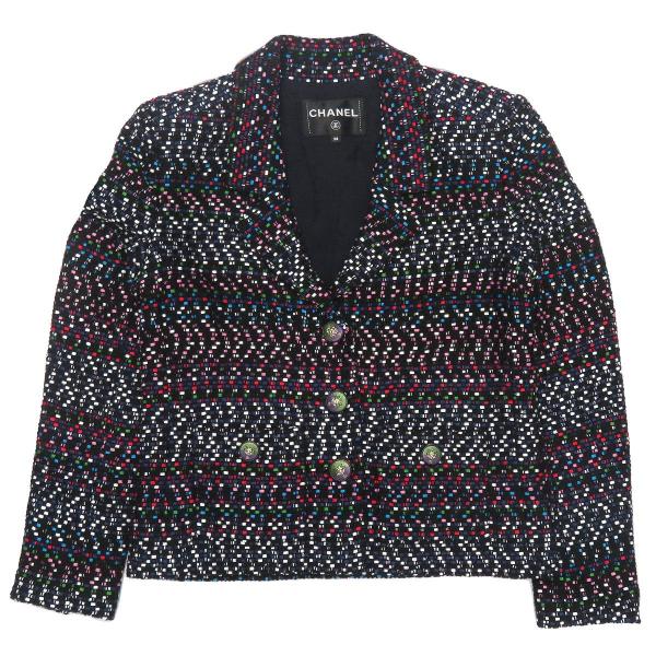 値下げしました シャネル ツイード アパレル ジャケット ココマーク ブラック Cc Pv レディース 中古 ジャケット アパレル つるや質店激安特価ブランド